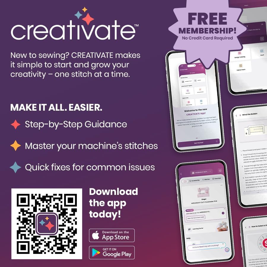 SINGER M1150 Portable Sewing Machine White – Accessories Included | 16 Stitches, Top Drop-In Bobbin, 4-Step Buttonhole, Free Arm, LED Light | Ideal Sewing Machine for Home Projects