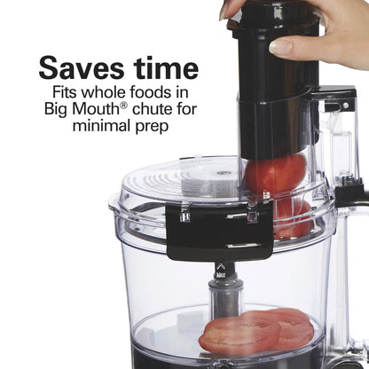 Stack and Snap Food Processor with Big Mouth, 10 Cup Capacity, Black and Stainless, 70723