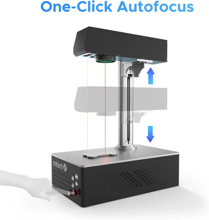 Omtech Autofocus 20W MOPA Fiber Laser Marking Machine with Lightburn, Fiber Laser Engraver for Metal Color Marking, 5.9" X 5.9" in Fiber Laser Cutter with Ezcad 100,000 Hr. Life Laser Etching Machine