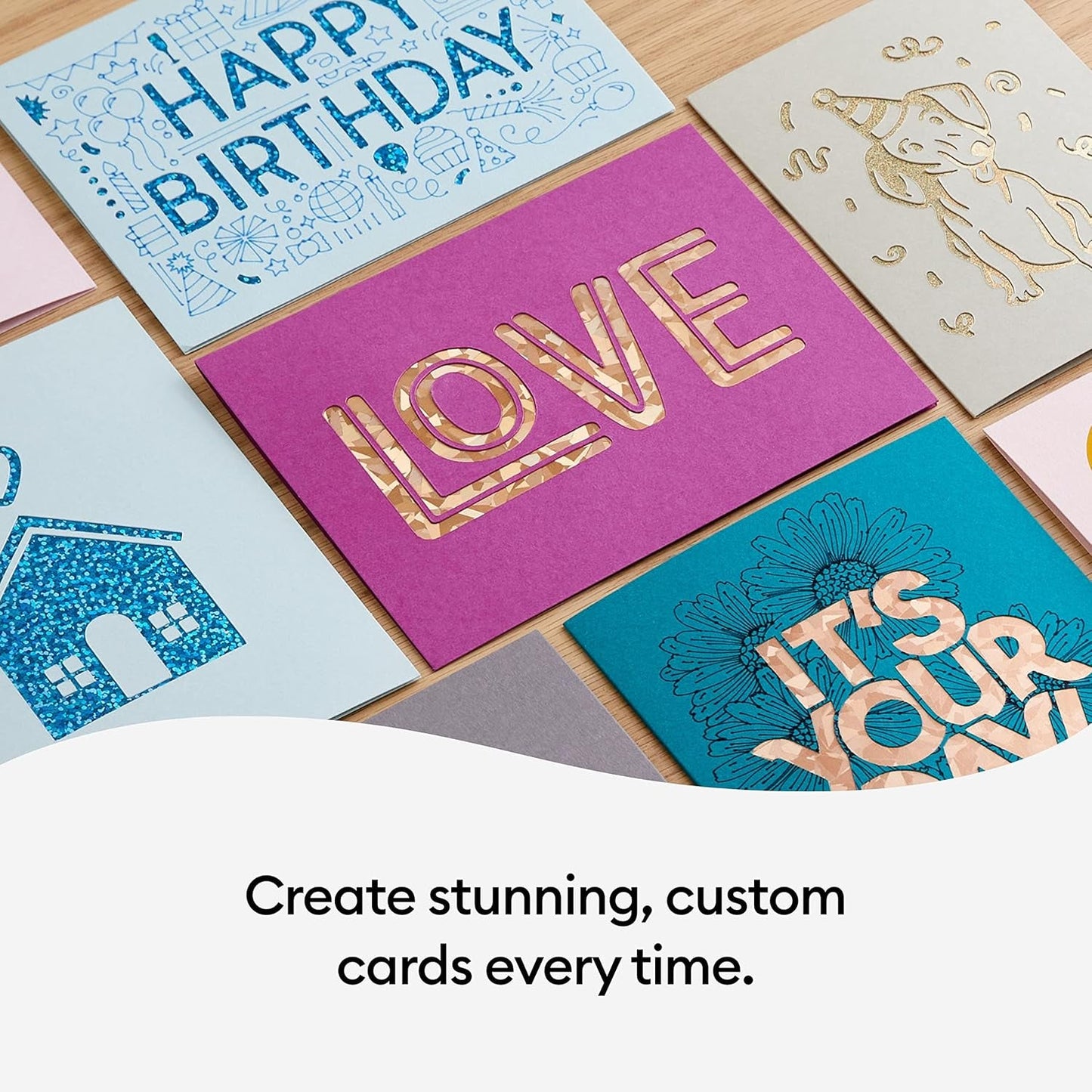 Cricut Cutaway Cards R10, Intricately Design Birthday Cards, Thank You Cards, Custom Greeting Cards, Holographic Backer, Compatible with Cricut Joy/Maker/Explore Machines, Pastel Sampler (18 Ct)