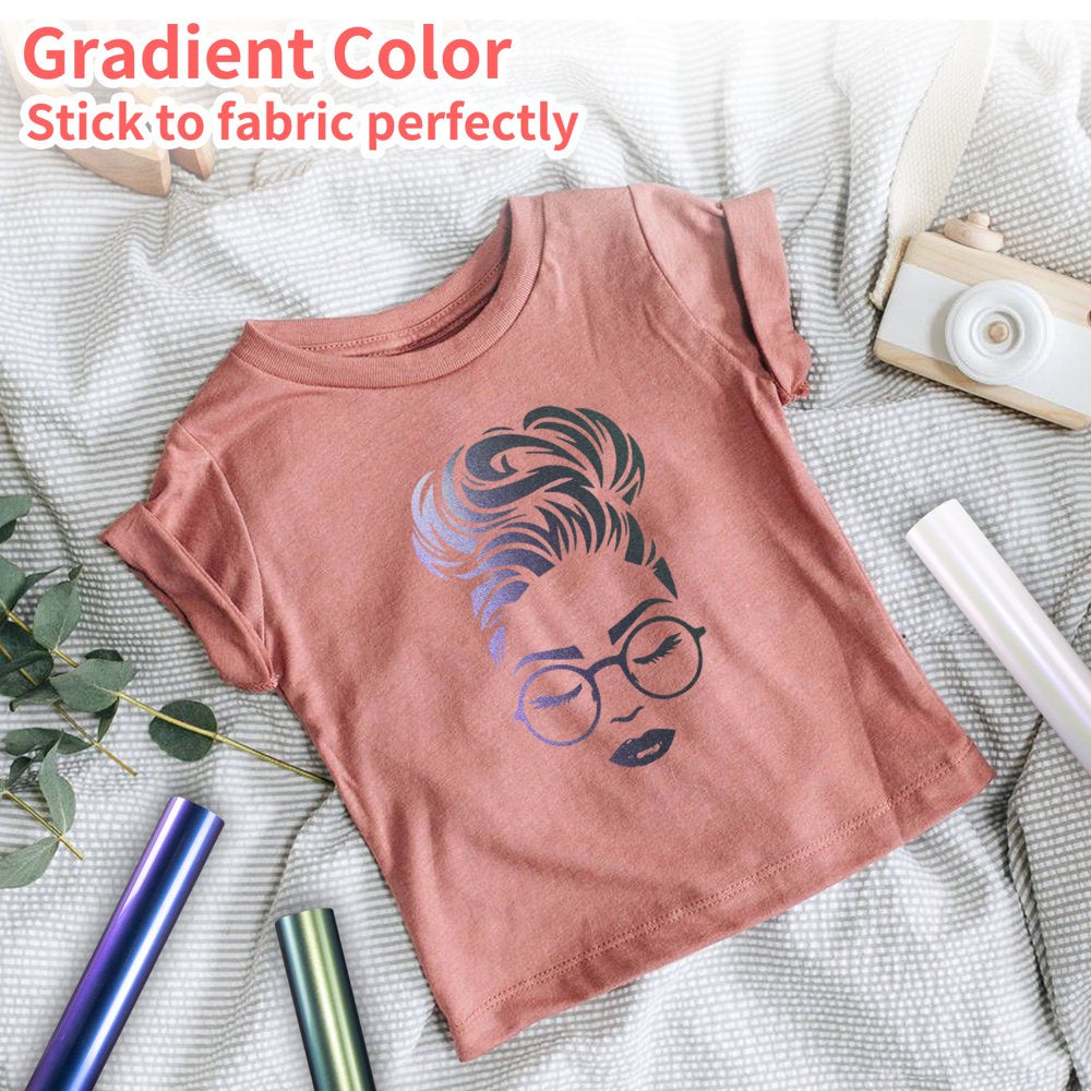 12" X 5FT Bronze to Purple Chameleon Heat Transfer Vinyl Gradient Change Color Iron on Vinyl for Cricut