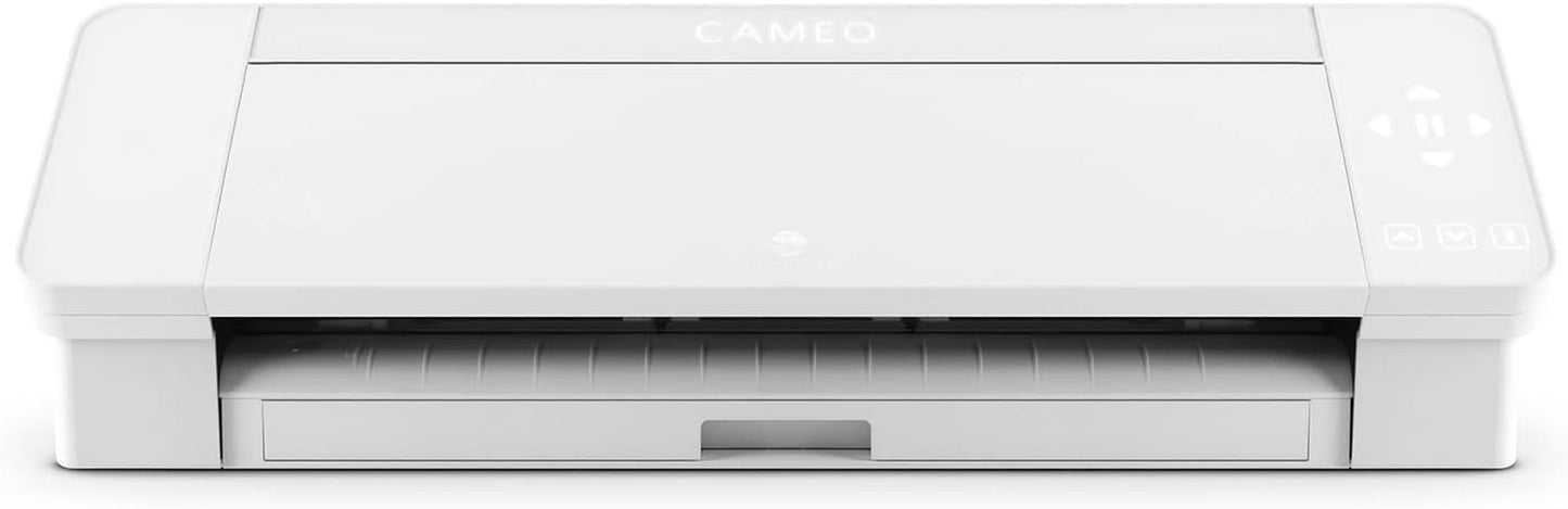 Cameo 4 with Bluetooth, 12X12 Cutting Mat, Autoblade 2, 100 Designs and  Studio Software - White Edition