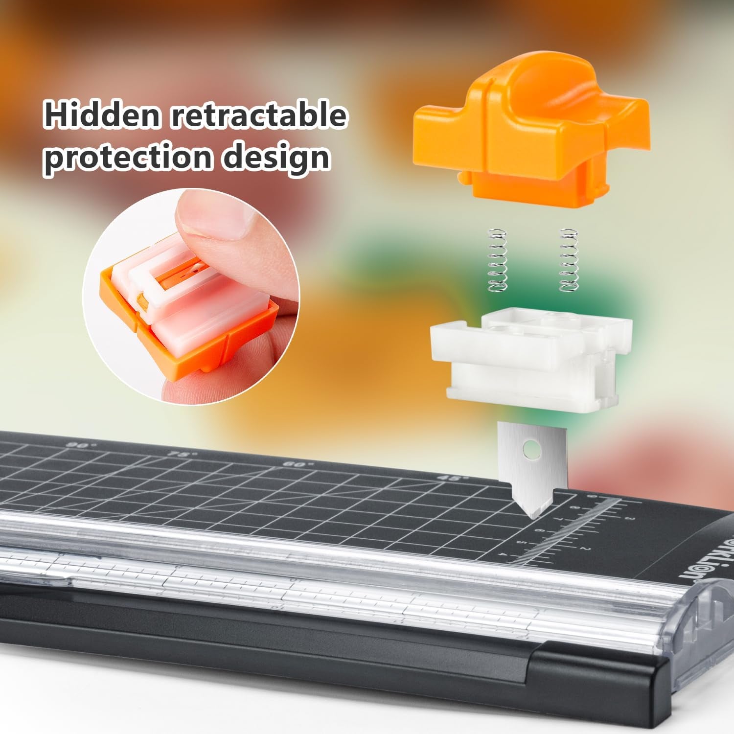 WORKLION Small Paper Trimmer and Replacement Blade for Label, Origami, Card, Photo, Coupon, Scrapbook, Cardstock, Laminated Paper, and Craft Project
