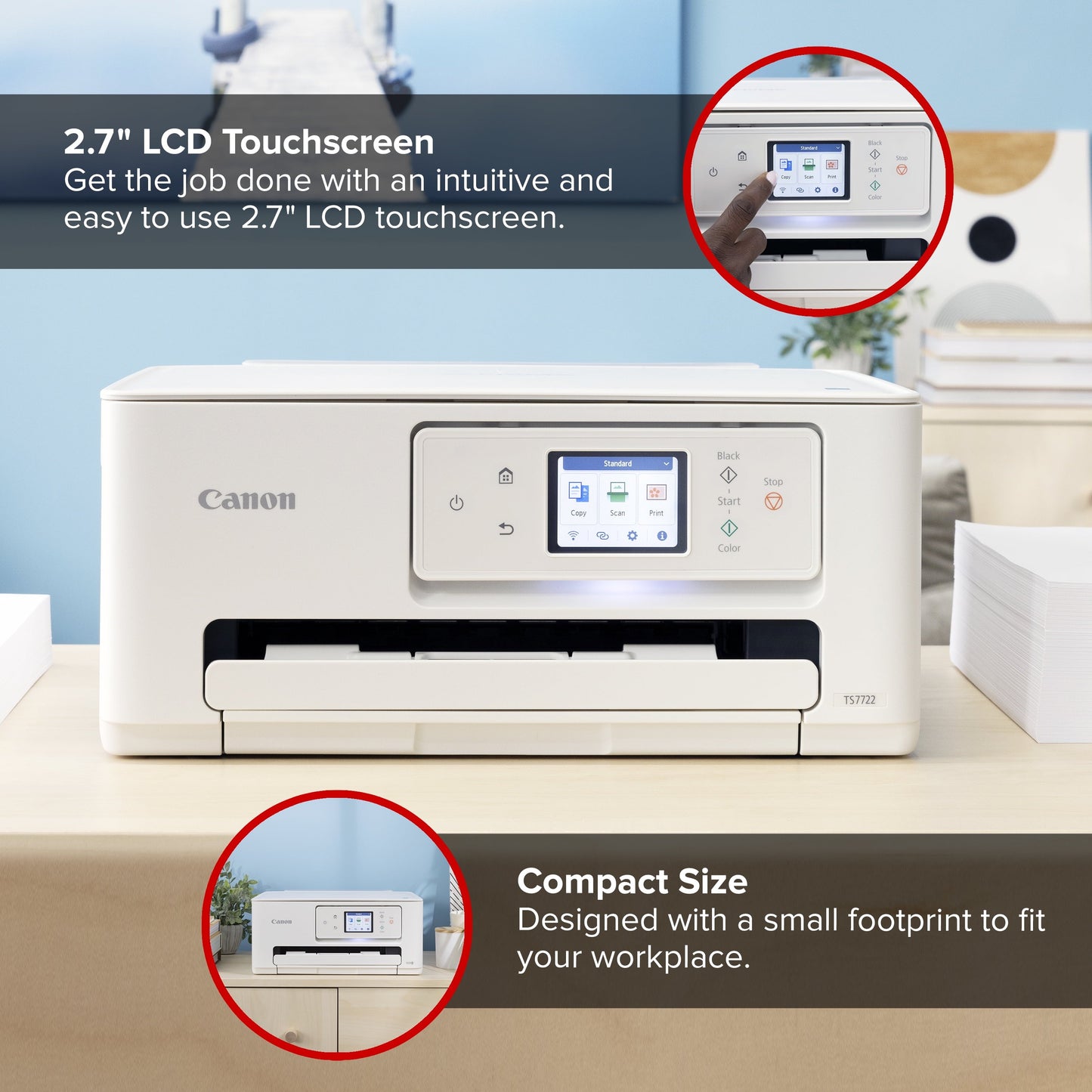 Canon PIXMA TS7722 All-In-One, Wireless Color Inkjet Printer for Home Office Use