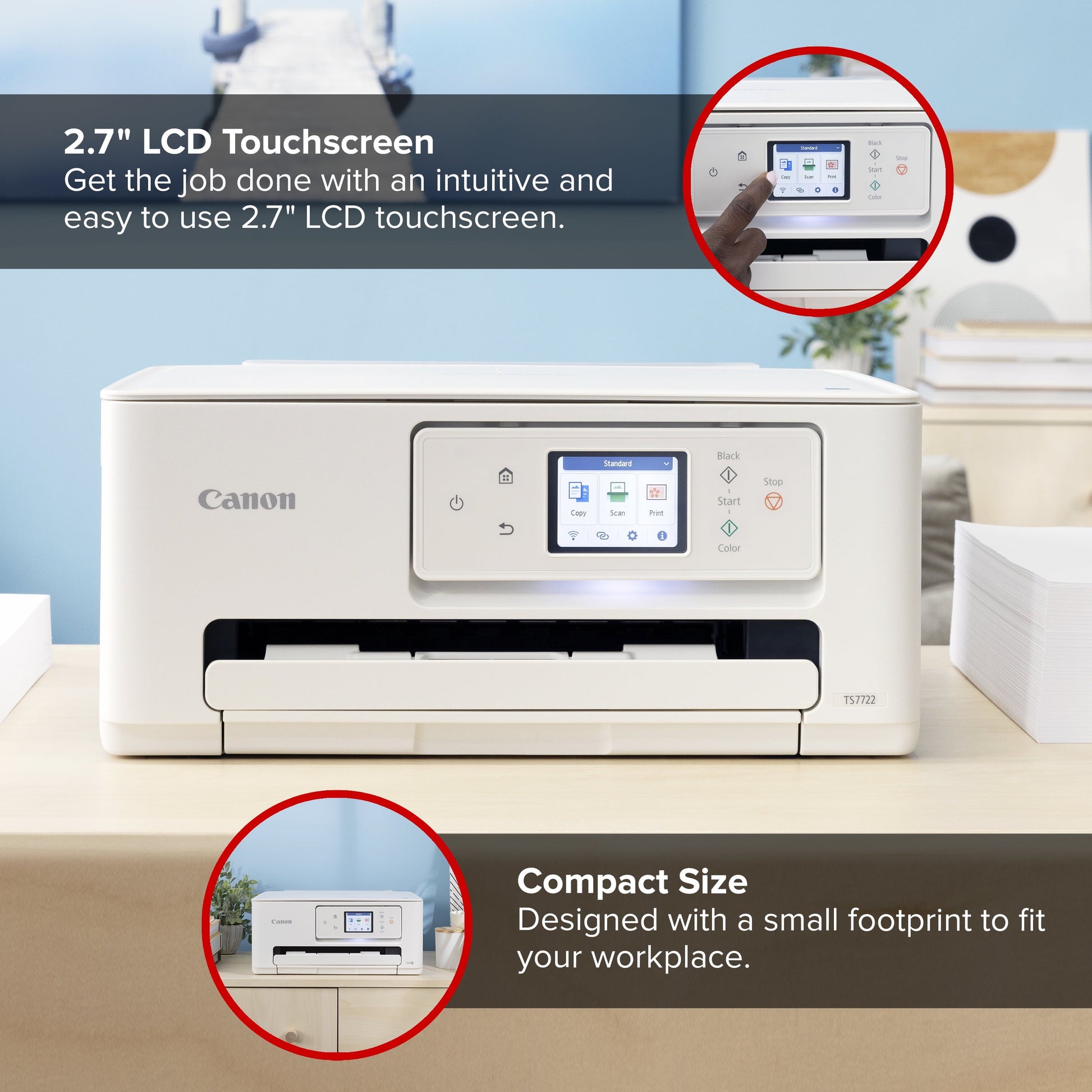 Canon PIXMA TS7722 All-In-One, Wireless Color Inkjet Printer for Home Office Use