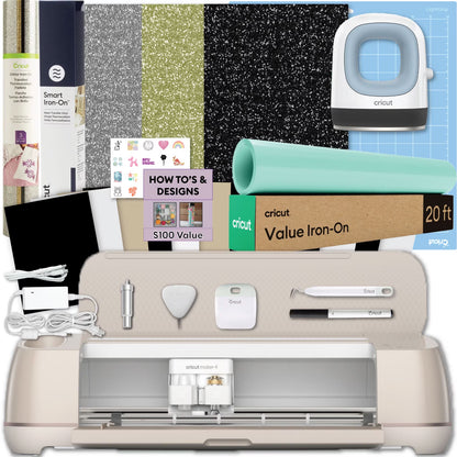 Cricut Maker 4 Cutting Machine and Mini Press with Iron-On Craft Bundle