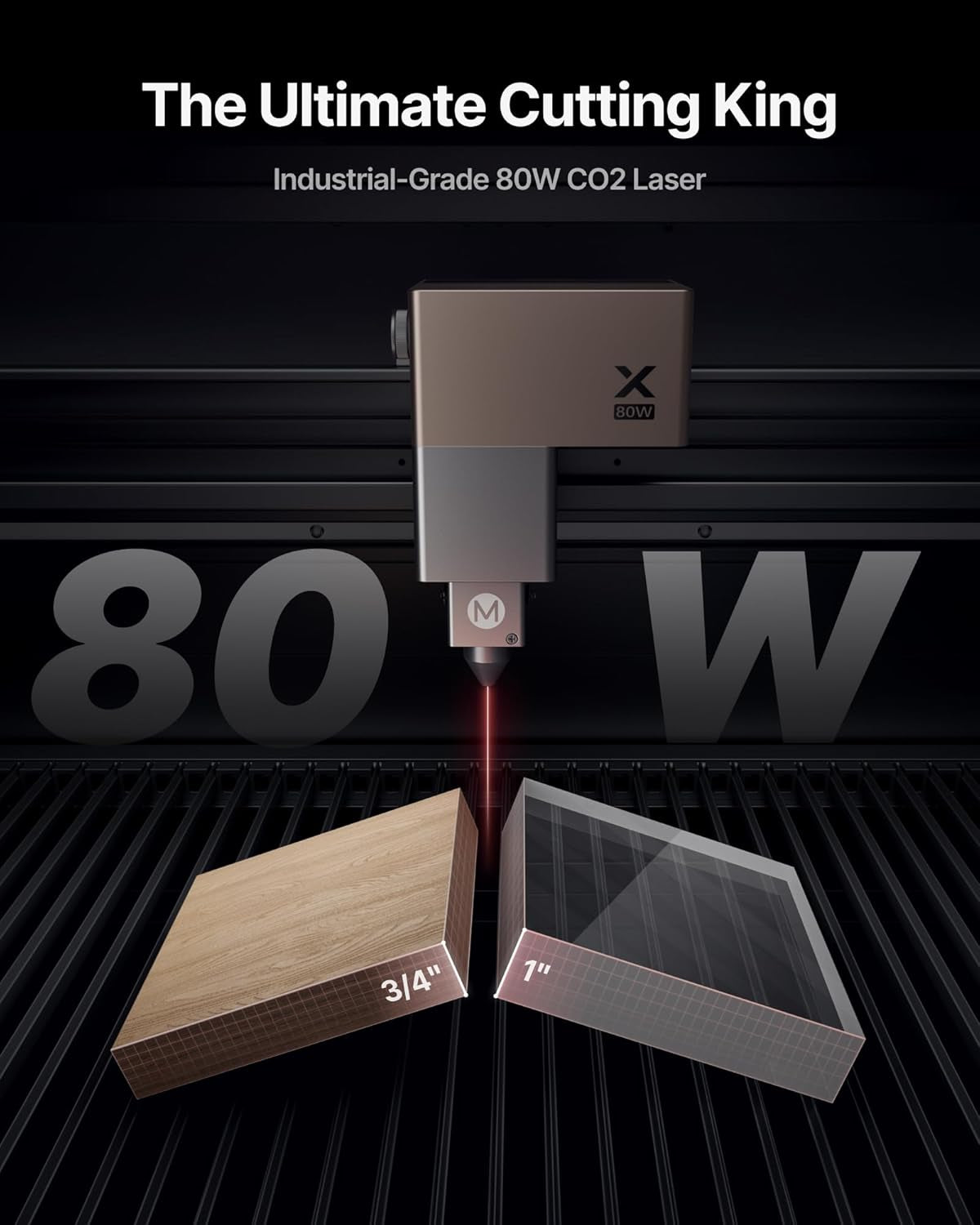 Xtool P3 80W Flagship CO2 Laser Cutter with Intelligent Automation, Desktop Laser Engraver Dual HD Camera 1200Mm/S High Speed, 36"X18'' Large Format CO2 Laser Engraver with ACS Auto-Focus System