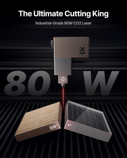 Xtool P3 80W Flagship CO2 Laser Cutter with Intelligent Automation, Desktop Laser Engraver Dual HD Camera 1200Mm/S High Speed, 36"X18'' Large Format CO2 Laser Engraver with ACS Auto-Focus System