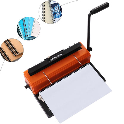 Manual Dual Coil A4 Paper Punching Binding Machine 34 Square Hole Square Binder