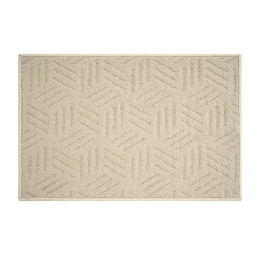 Solid High Low Loop Kitchen Mat 18In X 27In Papyrus Beige