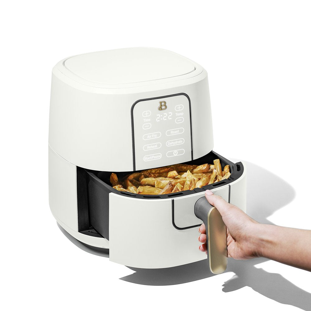 6-Quart Air Fryer with Turbocrisp Technology and Touch-Activated Display, White Icing by Drew Barrymore