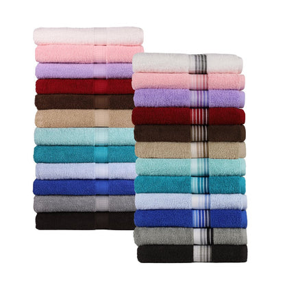 Basic Solid 18-Piece Bath Towel Set Collection, School Grey