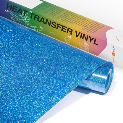 Royal Blue Glitter HTV Vinyl- 10” X 5Ft Royal Blue Glitter Iron on Vinyl for All Cutting Machine, Glitter Heat Transfer Vinyl Roll for T Shirts - Easy to Cut & Weed for Heat Vinyl Design