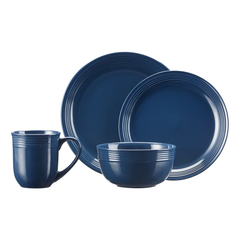 Chiara 16-Piece Stoneware Navy Dinnerware Set