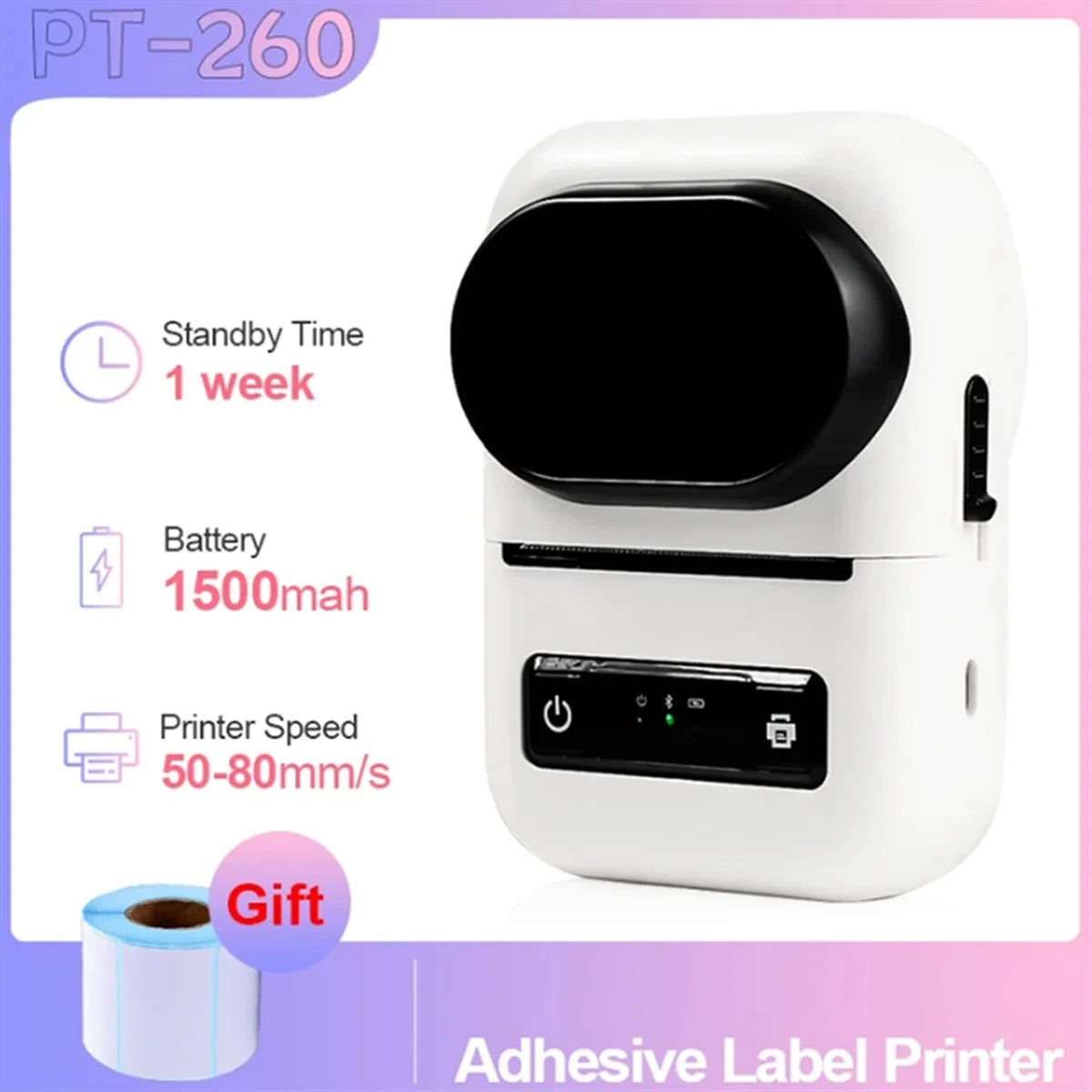 Mini Thermal Label Printer Barcode Printer Mobile Sticker Maker Wireless Bluetooth Label Price Bill Dual Printer Us-Plug