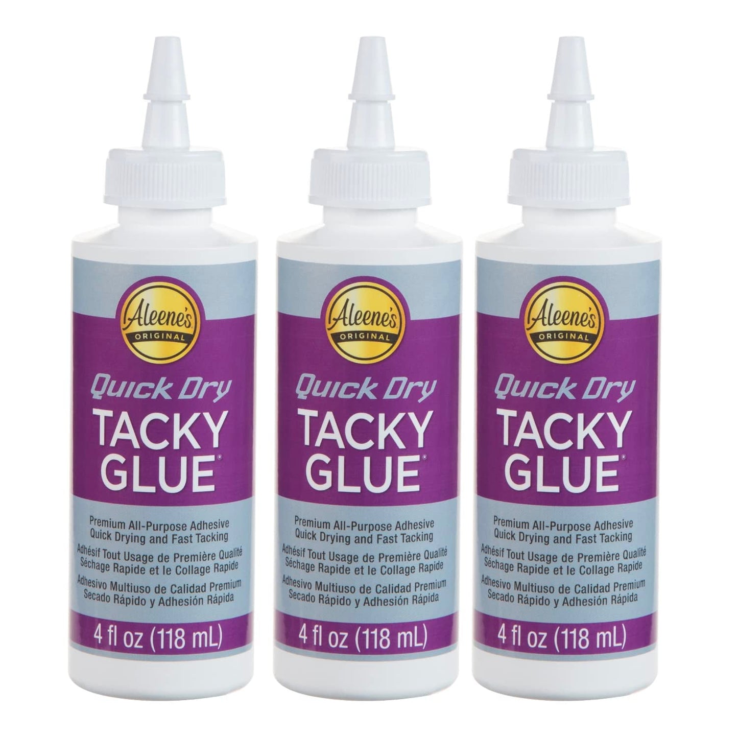 Aleene'S Quick Dry Tacky Glue, Premium All-Purpose Adjesove, Quick Drying and Fast Tacking, 4 Fl Oz 3-Pack