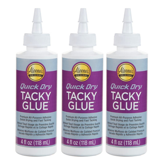 Aleene'S Quick Dry Tacky Glue, Premium All-Purpose Adjesove, Quick Drying and Fast Tacking, 4 Fl Oz 3-Pack