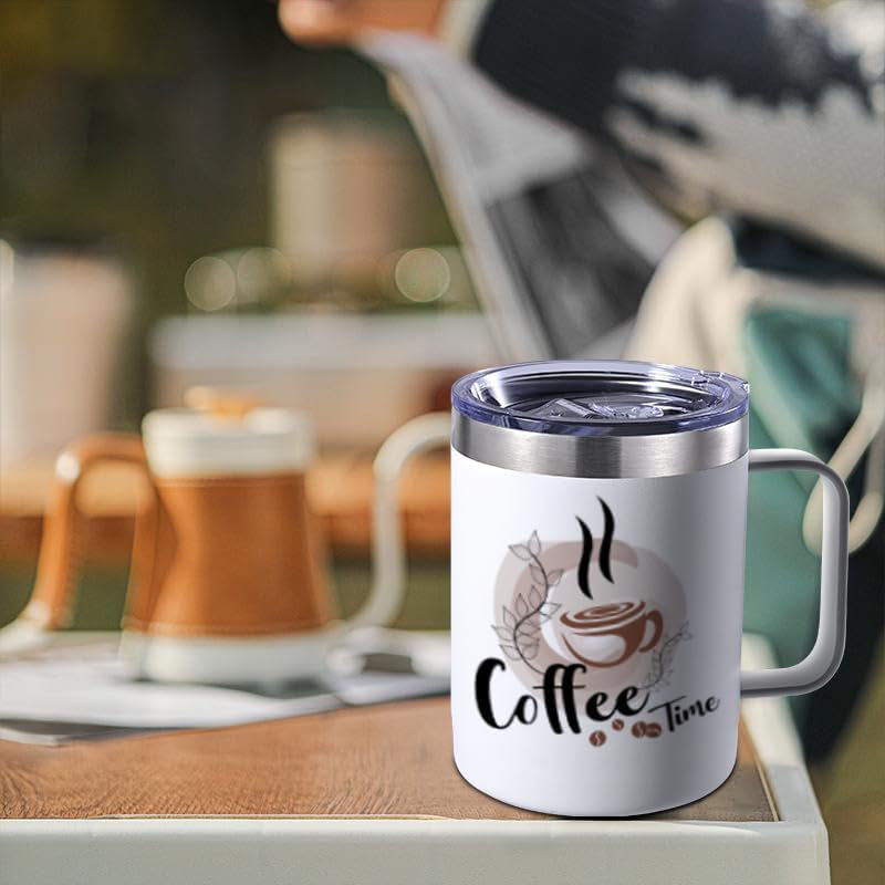 Colorsub 12Oz Sublimation Coffee Mugs with Handle Straight Matte Travel Coffee Cups Insulated Stainless Steel Tumblers with Gift Box, Heat Tape for Hot Cold Drinks, 8 Pack