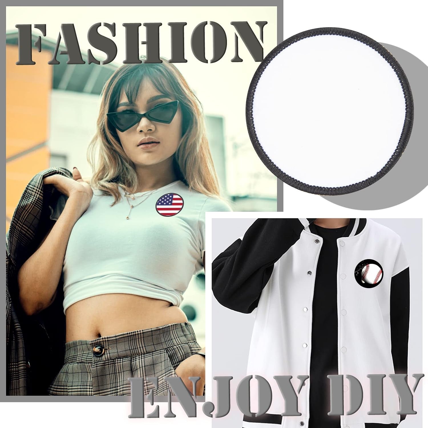30 Pcs Sublimation Patches - Iron on Blank Patches for DIY Crafts Hats Caps Backpack Uniforms (Round / 30Pcs)