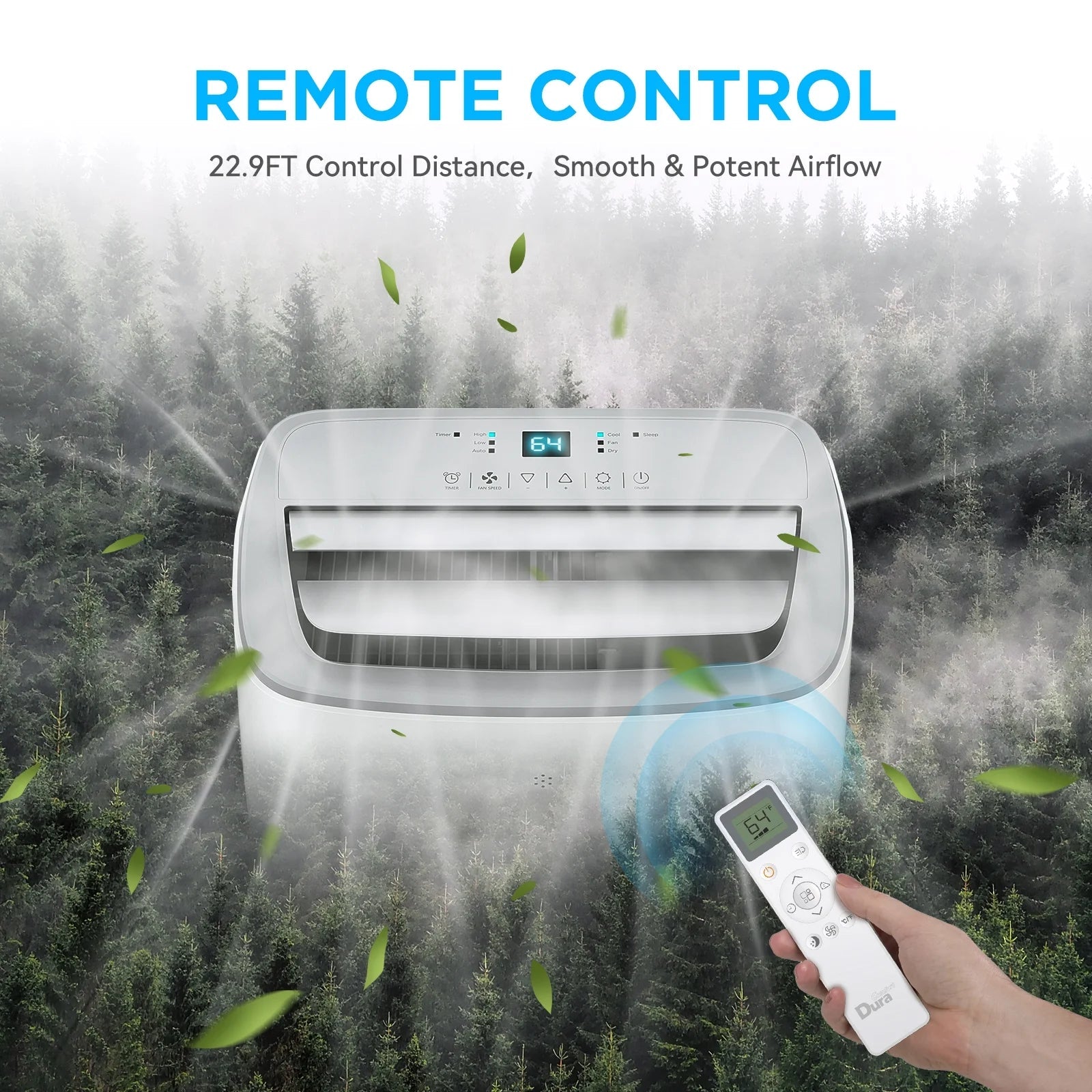 Portable Air Conditioner, 5,300 BTU Dual Motor, for Rooms up to 240 Sq Ft, Cooling, Dehumidifier, Fan(8000Btu ASHRAE)