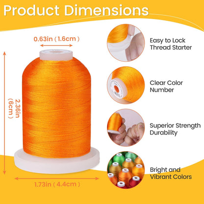New Brothread Embroidery Machine Thread Mega Kit 150 Colors Compatible with Brother & Janome Polyester Embroidery Thread 40WT 1000M/1100YD Each Spool for Home-Used & Commercial Embroidery Machines