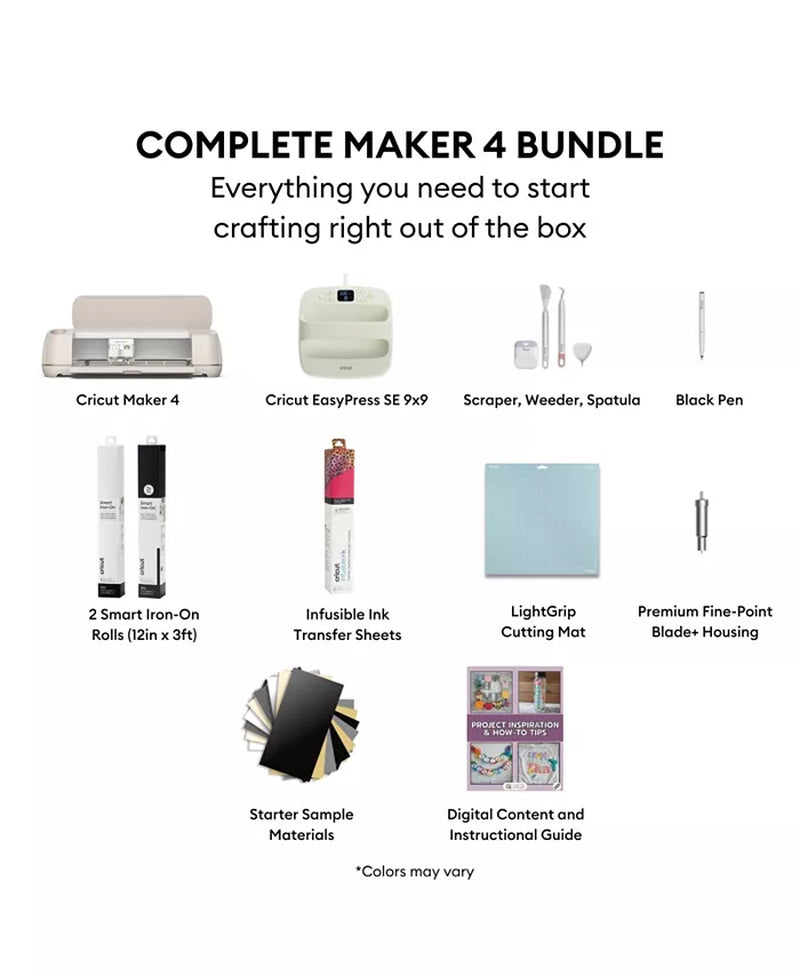 Maker 4 and Easy Press 3 Machine Combo with HTV Materials Bundle
