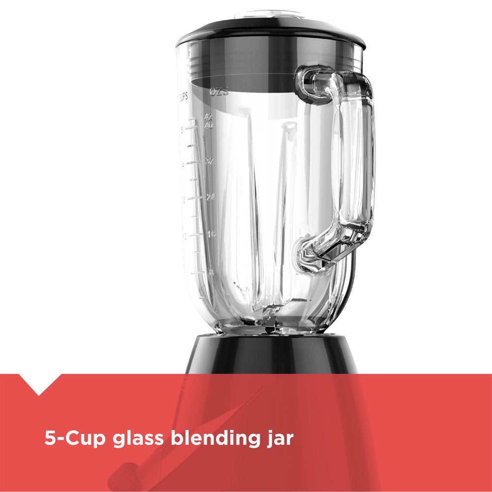 BLACK + DECKER 10-Speed Blender, 550 Watts, 50 Oz (6.25-Cup) Glass Blending Jar, Black, BL2010BG