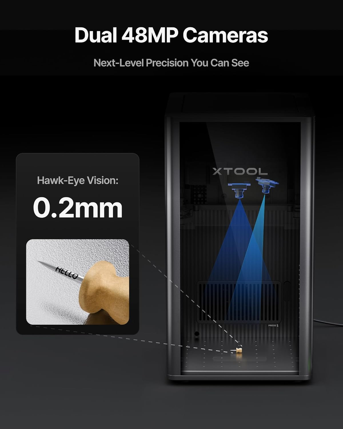 F2 Ultra Single 60W MOPA Fiber Laser Engraver, 100+ Color Metal Engraving, Dual 48MP Cameras, Auto Streamline, 15,000Mm/S Ultra-Fast, AI Powered 3D Laser Engraving Machine