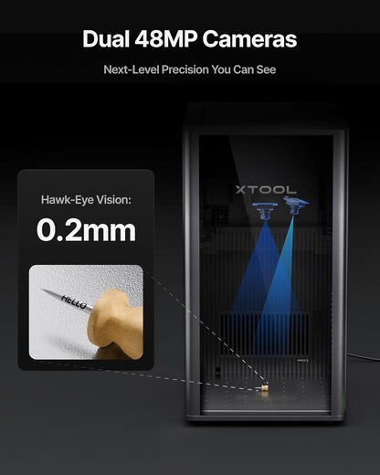 F2 Ultra Single 60W MOPA Fiber Laser Engraver, 100+ Color Metal Engraving, Dual 48MP Cameras, Auto Streamline, 15,000Mm/S Ultra-Fast, AI Powered 3D Laser Engraving Machine