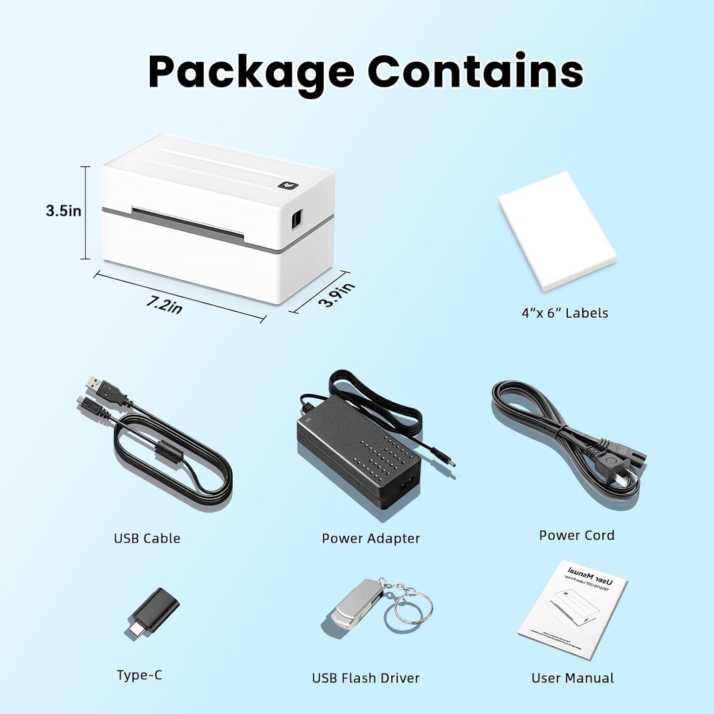 Bluetooth Thermal Label Printer, Wireless 4X6 Shipping Label Printers for Small Business, Compatible with Android&Ios and Windows, Address Label Printer for Amazon, Ebay, Shopify, Etsy, USPS