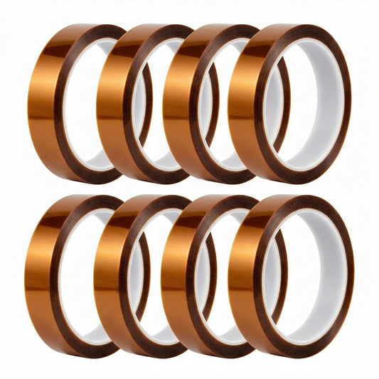 Tavira Heat Tape, 8 Rolls High Temperature Heat Resistant Tape 10Mm X 16M (52FT) for Sublimation Transfer, Heat Press, Soldering, Electronics, DIY Craft Use, Total 420 Ft