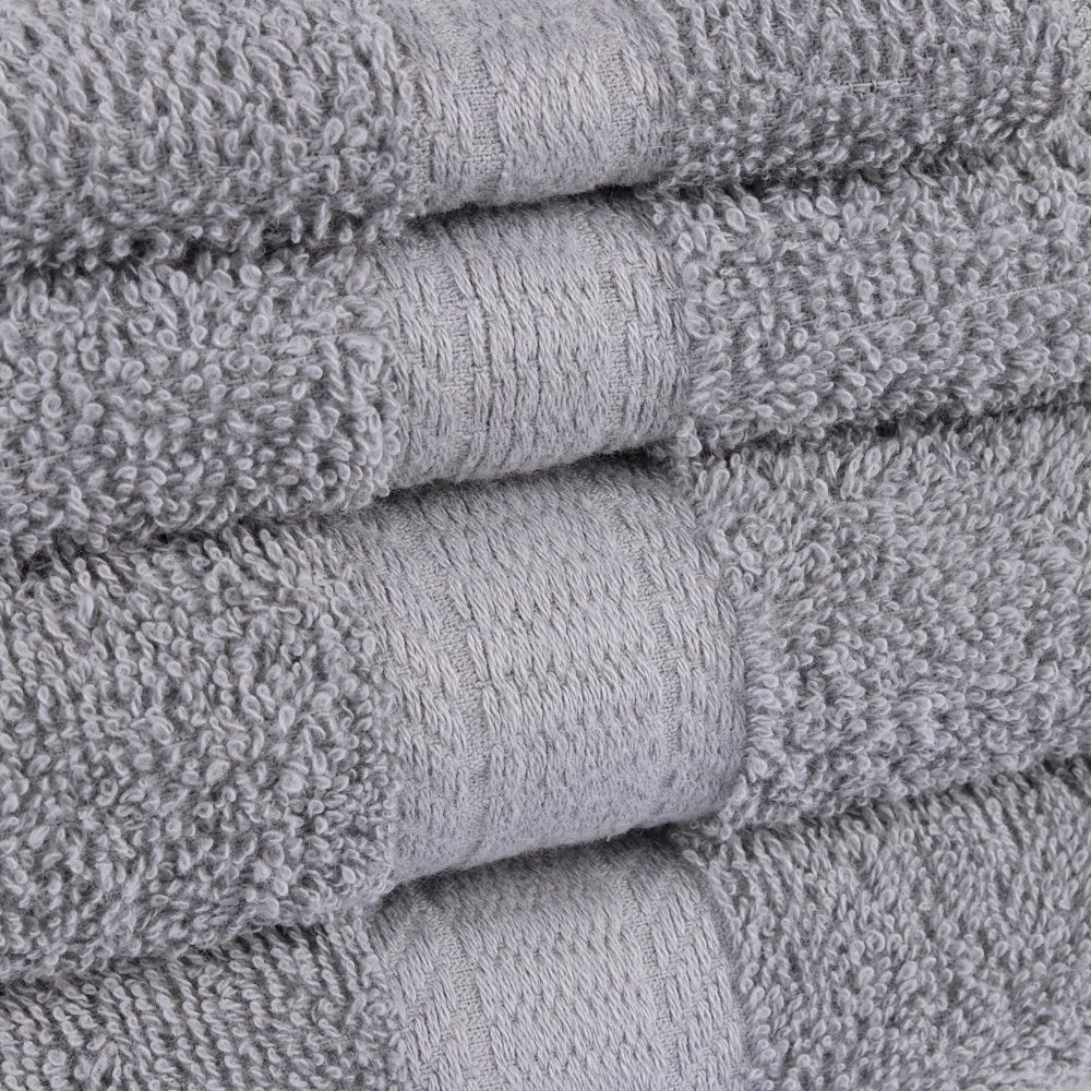 Basic Solid 18-Piece Bath Towel Set Collection, School Grey