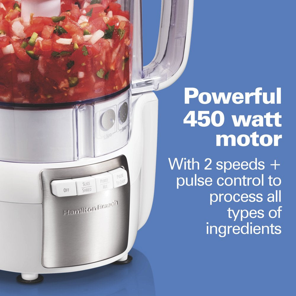 Stack and Snap Food Processor, 12 Cup Capacity, 450 Watts, White, 70729