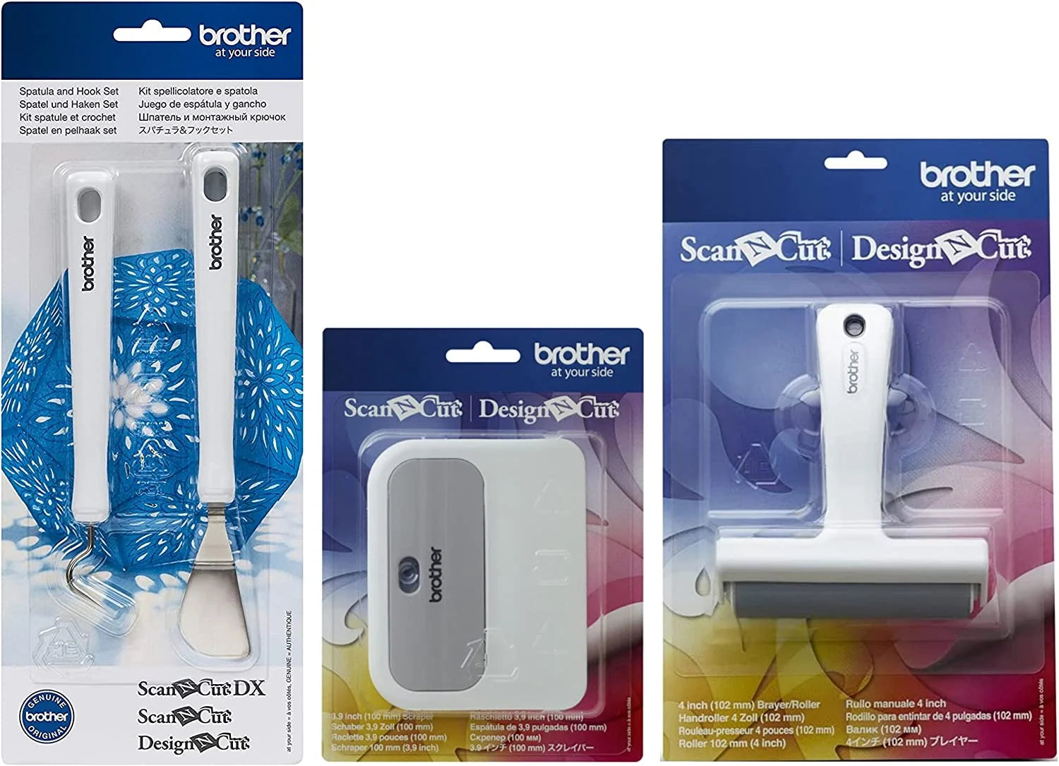 Brother Scanncut Complete Crafting Accessories Set: Spatula and Hook Set, Scraper Tool, Brayer Roller