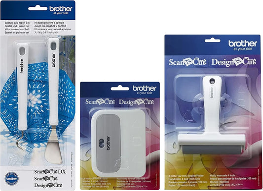 Brother Scanncut Complete Crafting Accessories Set: Spatula and Hook Set, Scraper Tool, Brayer Roller