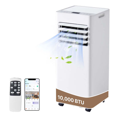 10000 BTU Smart Portable Air Conditioner, 3-In-1 Standing Cooling Unit with App/Remote Control, Cooling, Dehumidifier & Fan Functions, 55Db Quiet Operation for Bedroom & Indoor Rooms