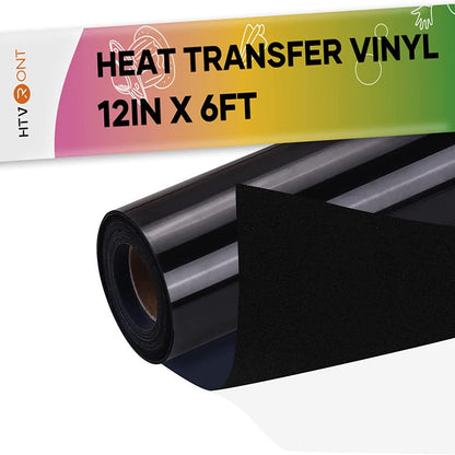 White 12" X 6FT Flock HTV Heat Transfer Vinyl for T-Shirts, Iron on Vinyl Easy to Cut