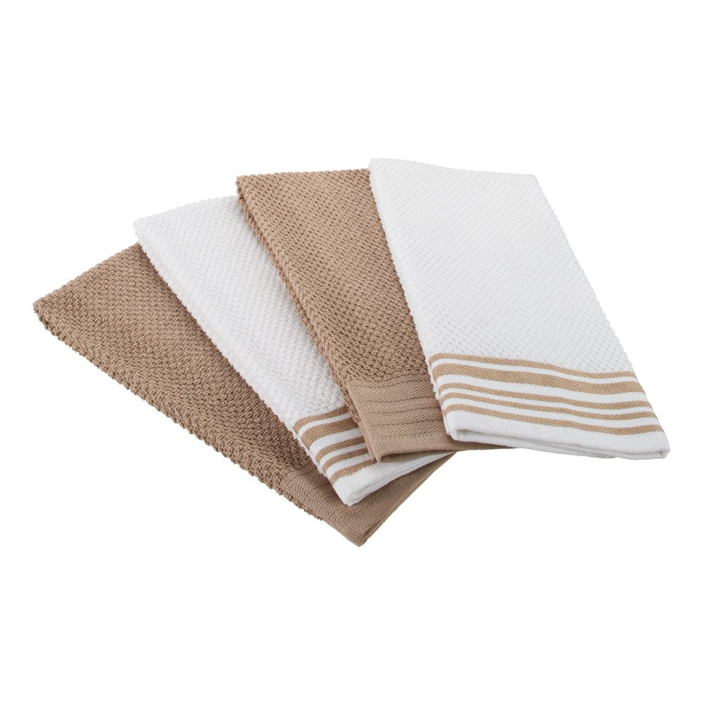 4-Pack 16”X26” Woven Kitchen Towel Set, Brownstone