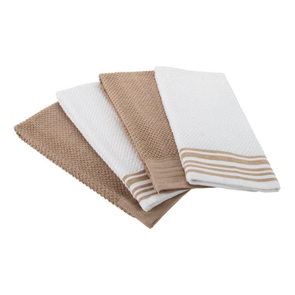 4-Pack 16”X26” Woven Kitchen Towel Set, Brownstone