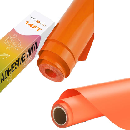 Orange Permanent Vinyl Roll 14FT & 11FT Permanent Adhesive Vinyl Roll