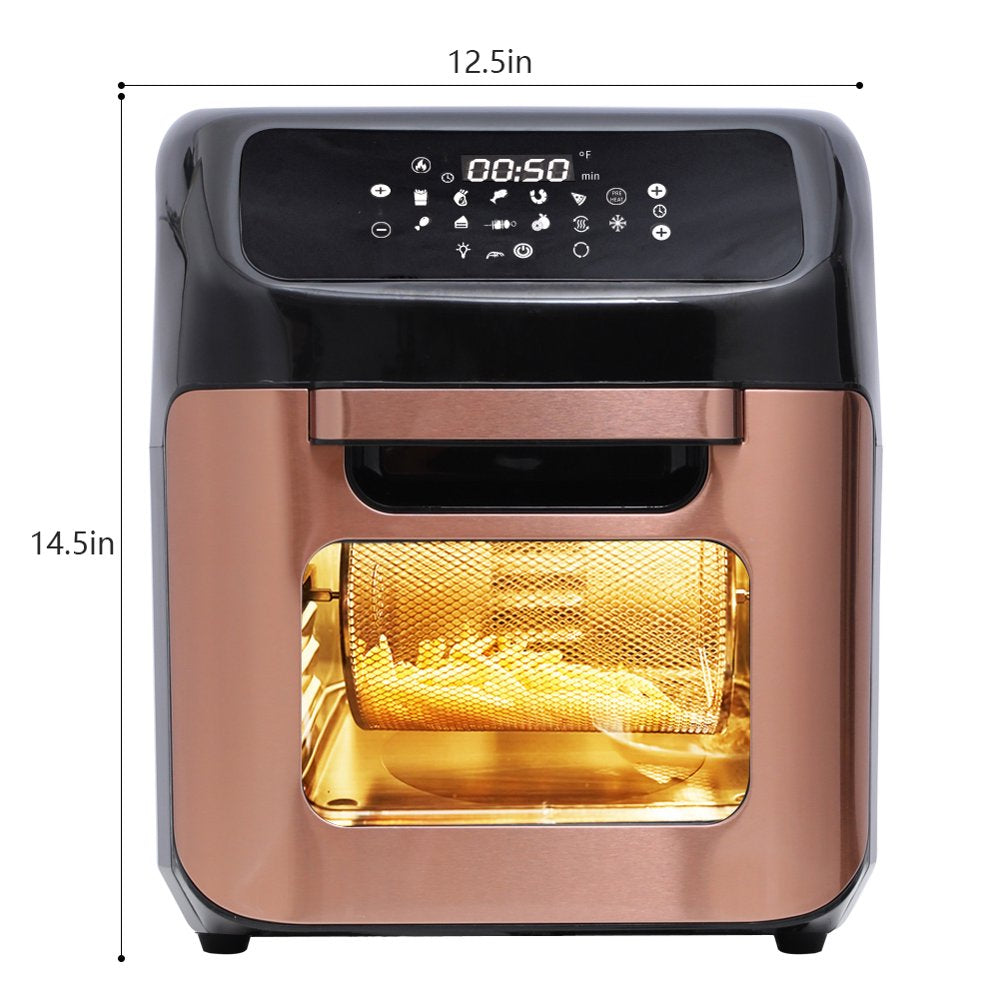 12.7 Quart 10 in 1 Xlarge Capacity Air Fryer Oven, 10 Accessories, 10 Easy Presets W/ Digital Touch Screen Controls 8 Recipes, ETL Approved 180°F-400°F, 120V, 1700W