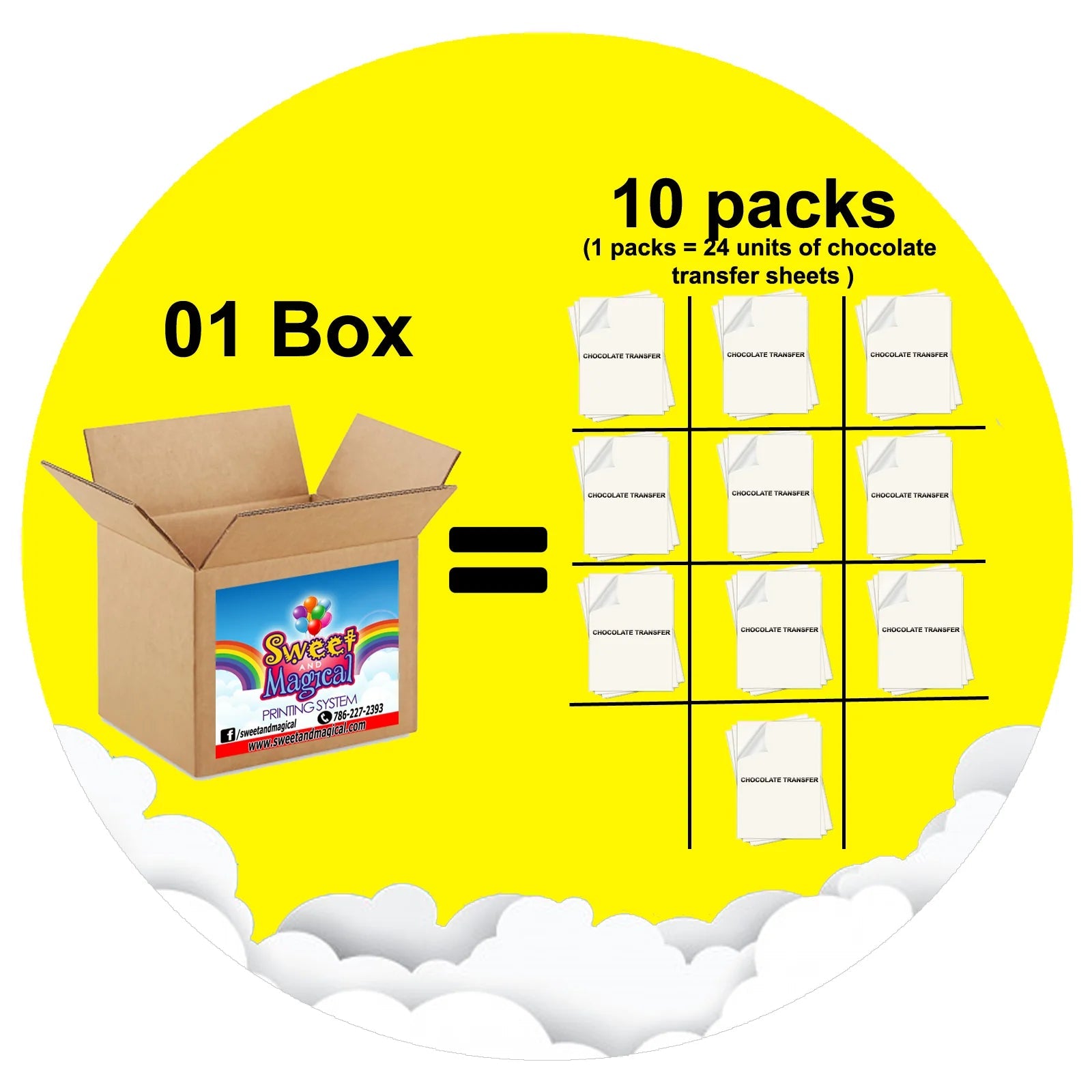 Chocolate Transfer Sheets (Blank) - Box of 10 Packs