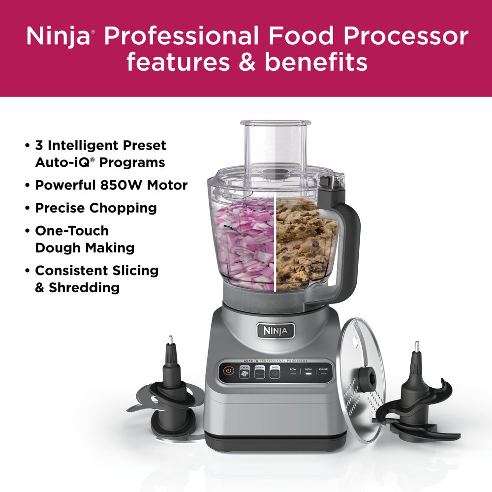 ® Professional Food Processor, 850 Watts, 9-Cup Capacity, Auto-Iq Preset Programs, BN600