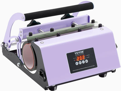 VEVOR Tumbler Heat Press Machine, 11-30Oz Mug Press, Heat up Fast and Even, Tumbler Press with Sublimation Paper, Tape and Gloves, Temp and Time Setting, for Sublimation Tumblers, Cups, Mugs, Purple