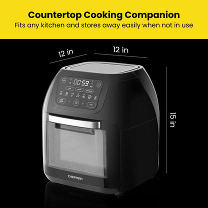 Multifunctional Digital Air Fryer+ Rotisserie, Fry, Roast & Bake, 17 Presets, XL 10L, Black