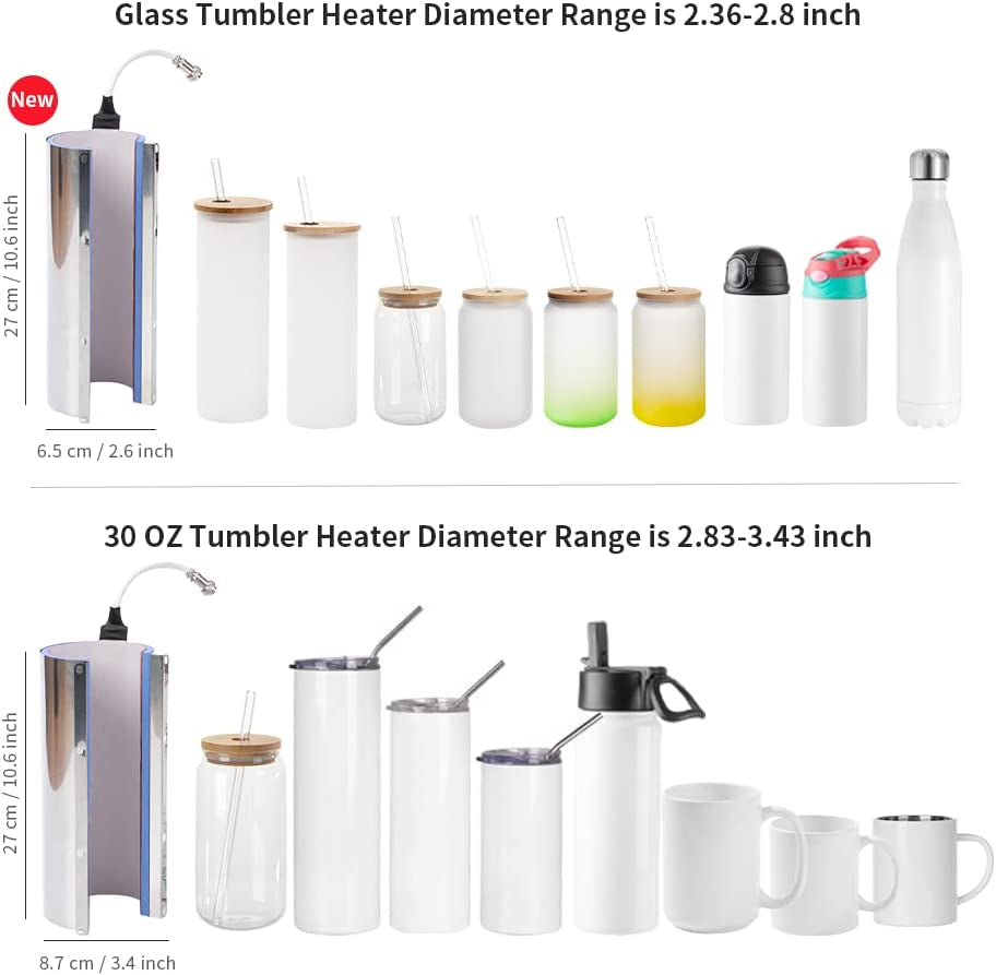 2 in 1 Tumbler Heat Press Machine 110 V Mint Green 20 OZ 30 OZ Mug Heat Press for Sublimation Straight Tumblers Bottles,Sublimation Ceramic Mugs,Sublimation Glass Cans Tumblers Print