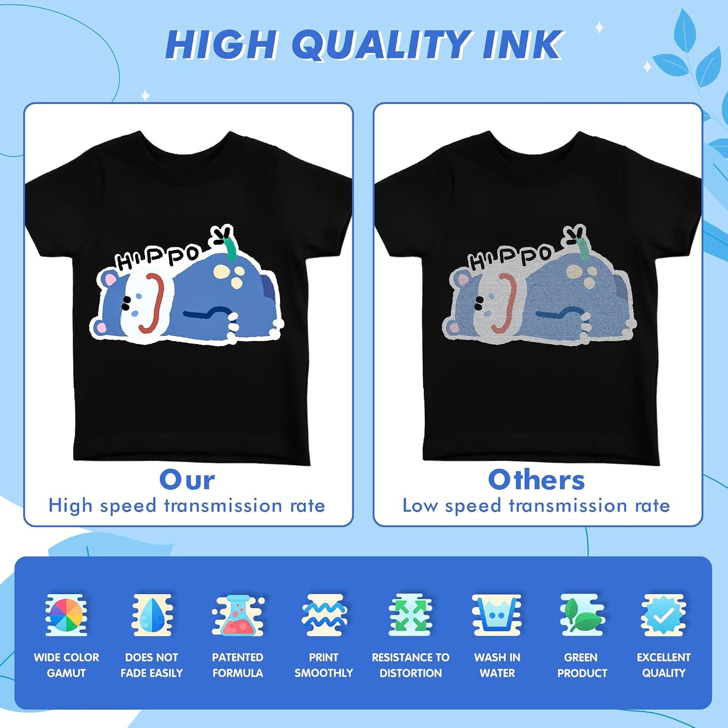Premium DTF Ink 6000Ml Bulk Set (6×1000Ml) | Compatible with L1800 XP600 DX5 4720 5113 Printers, High Density Clog Resistant, Vibrant Colors & White Ink