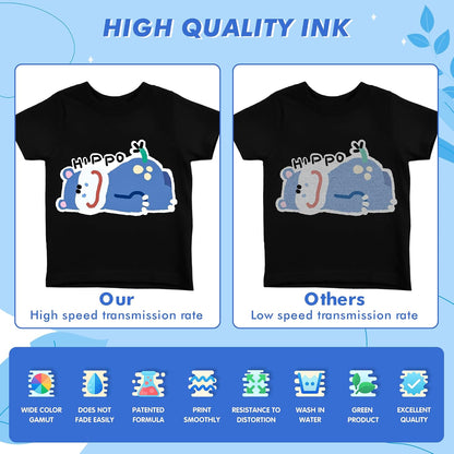 Premium DTF Ink 6000Ml Bulk Set (6×1000Ml) | Compatible with L1800 XP600 DX5 4720 5113 Printers, High Density Clog Resistant, Vibrant Colors & White Ink