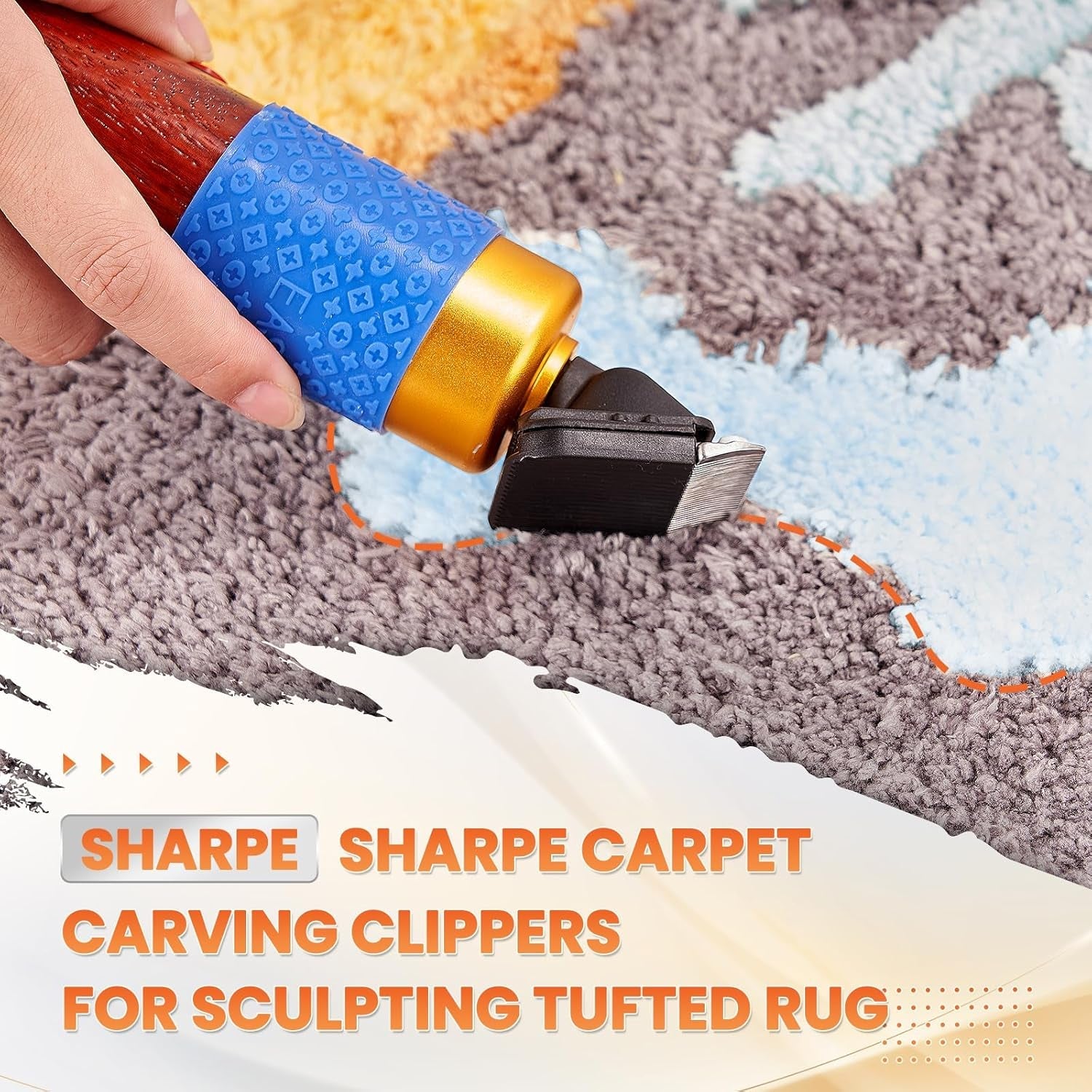 Riiai Tufting Gun Starter Kit with Tufting Frame 2025 New, Tufting Gun Cut Pile & Loop Pile, Tufting Frame 29.5”X 29.5”, 200W Carpet Trimmer-Rug Tufting Gun Making Kit for Rug Tufting（ Orange）