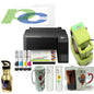 Sublimation Bundle with Printer, Heat Press Machine & Assorted Mugs---Includes Transfer Paper,Heat Tape Etc.Everything